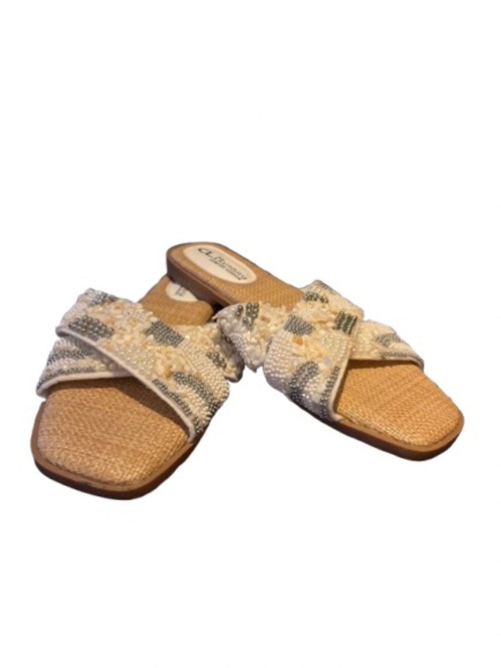 CL Dirty Laundry Women’s Shell Decorated Cross Strap Sandals Size 8